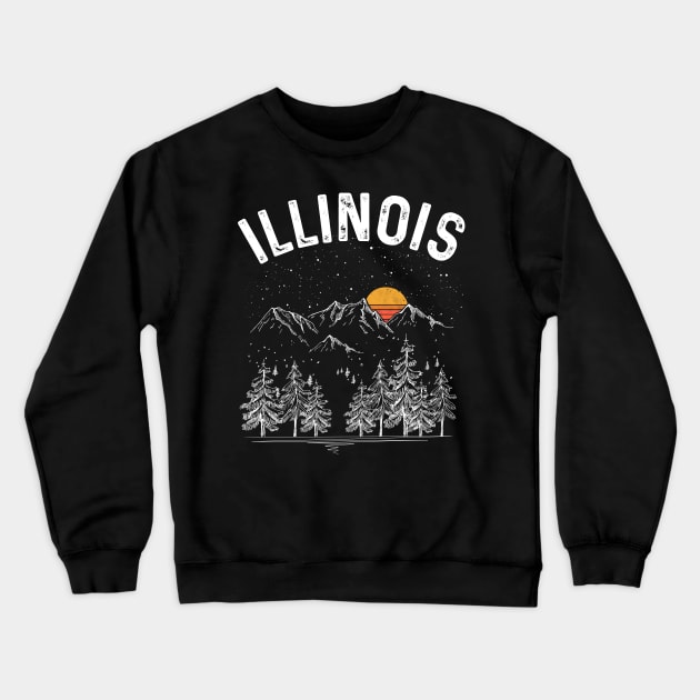 Vintage Retro Illinois State Crewneck Sweatshirt by DanYoungOfficial